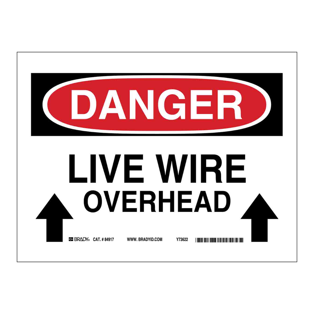 Brady DANGER Live Wire Overhead Sign