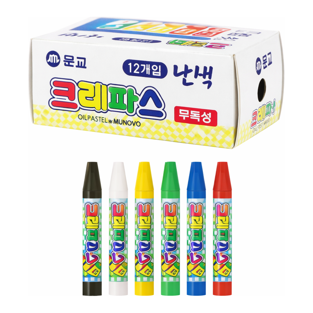 OFFICENEX 문교 단색크레파스 (파랑/12EA)