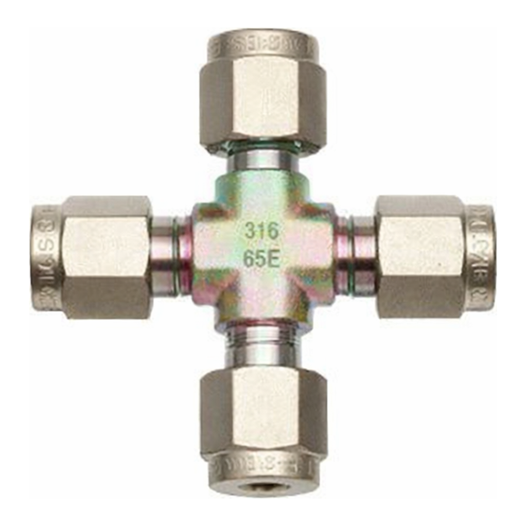 Restek Siltek Fittings, 1/8in Cross Swagelok# SS-200-4