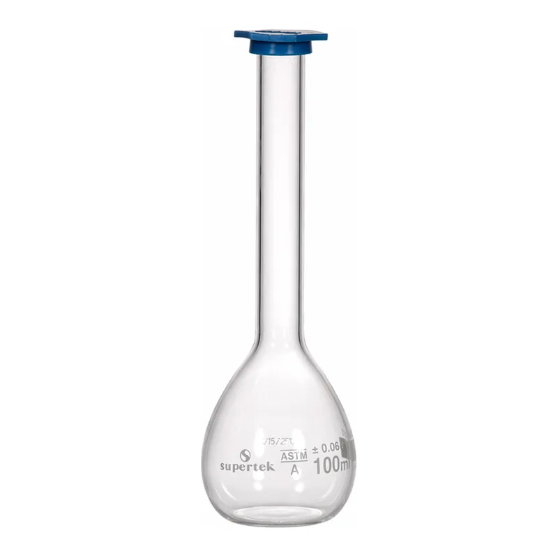 Supertek Flask, Volumetric, With Snap Cap, Class A (ASTM)