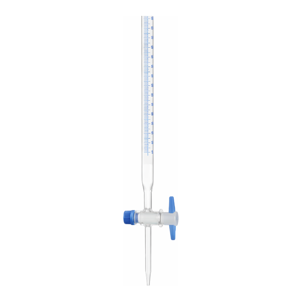 Supertek Burette, Schellbach Stripe, With Straight Bore, PTFE Key Stopcock, Class A (DIN)