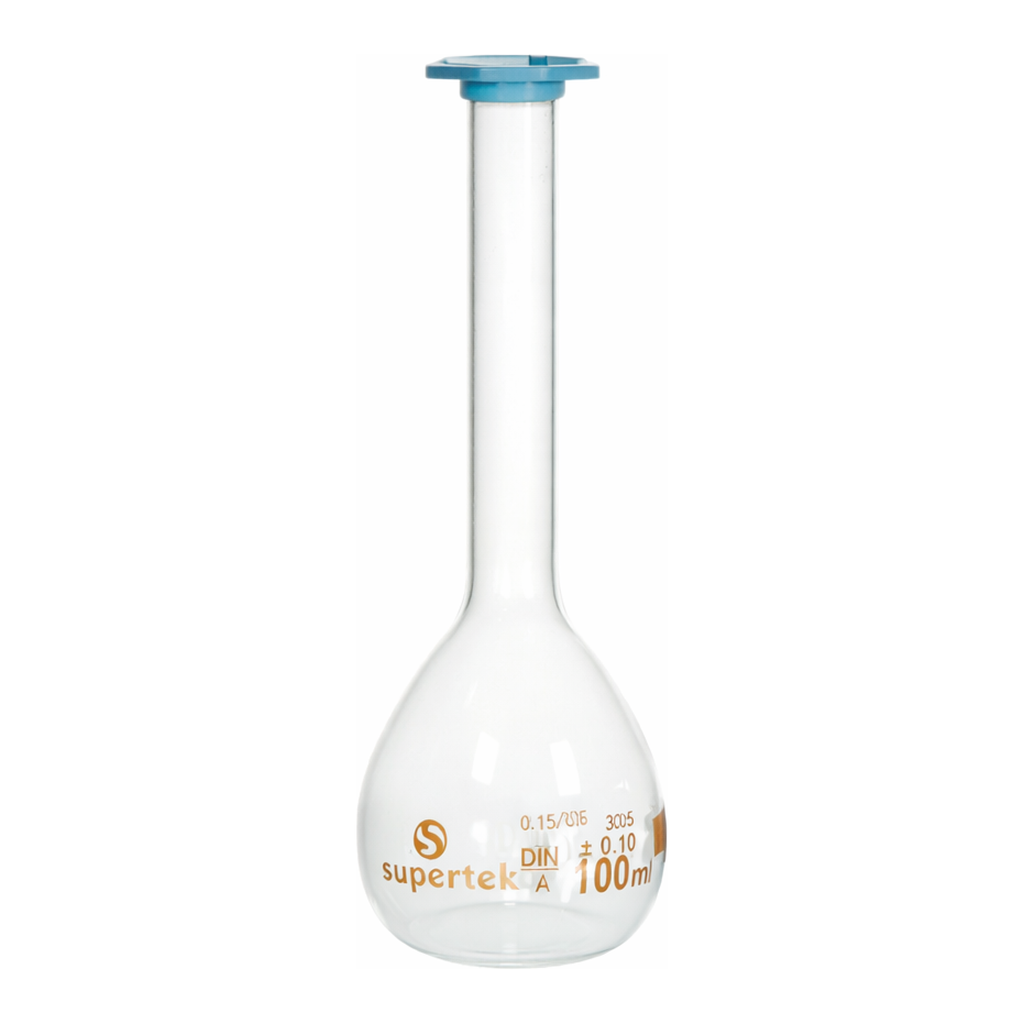 Supertek Flask, Volumetric With Snap Cap, Class A (DIN)