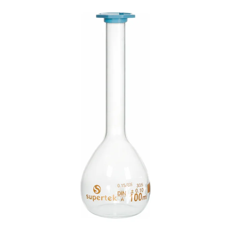 Supertek Flask, Volumetric With Snap Cap, Class A (DIN)