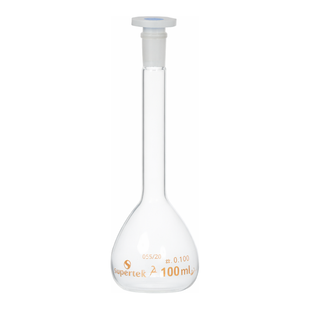 Supertek Flask, Volumetric, With Polypropylene Stopper, Class A (DIN)
