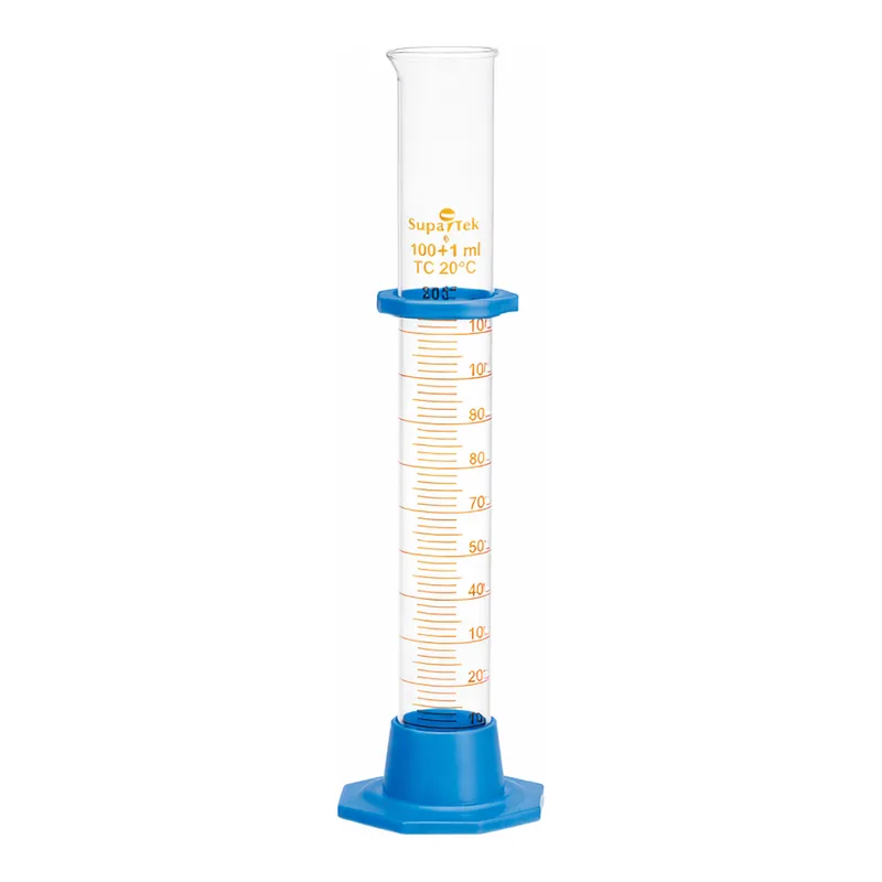 Supertek Measuring Cylinder, With Detachable Plastic Base & Protection Collar, Class A (DIN)