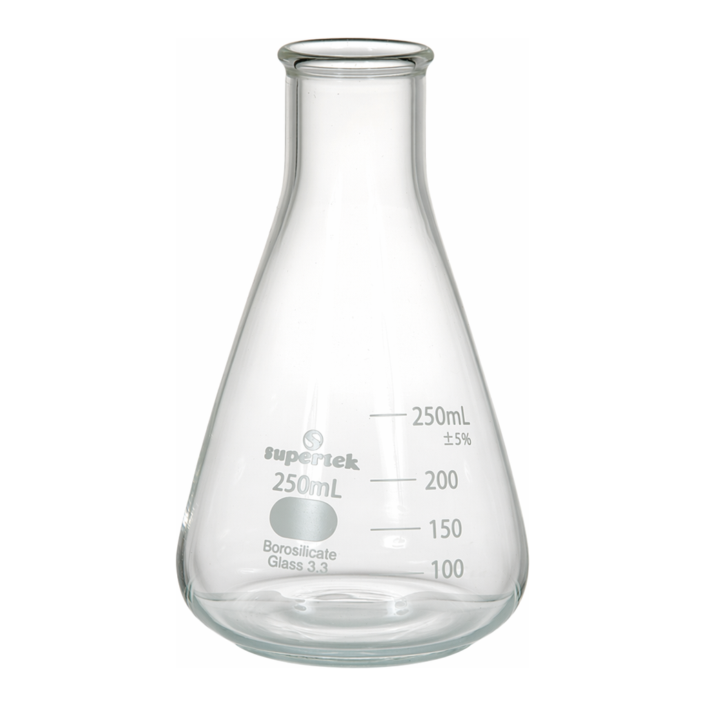 Supertek Flask Erlenmeyer Narrow Neck, Stopper Fit