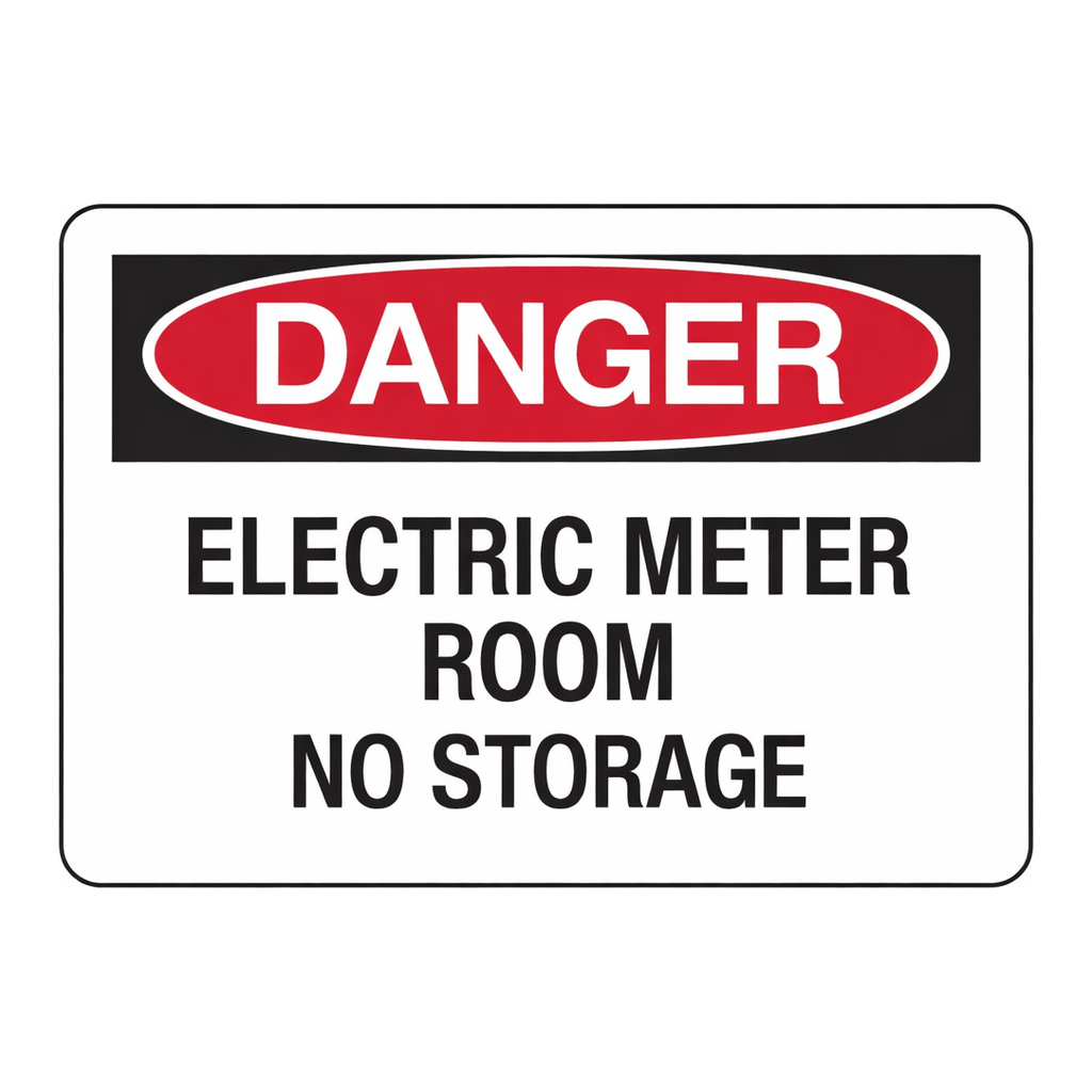 Brady DANGER Electric Meter Room No Storage Sign