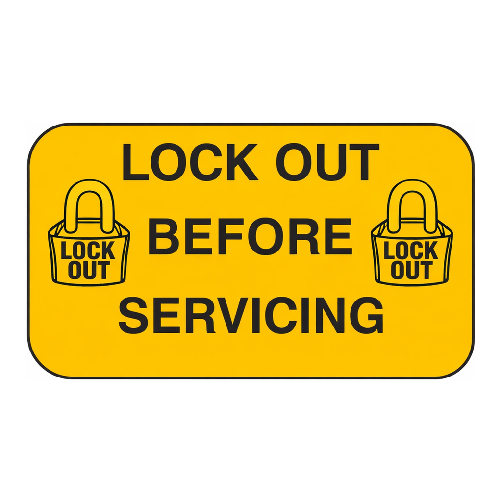 Brady Lock Out Before Servicing Labels