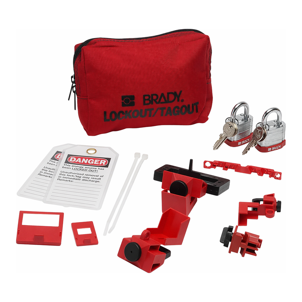 Brady Breaker Lockout Sampler Pouch Kit with 2 Padlocks