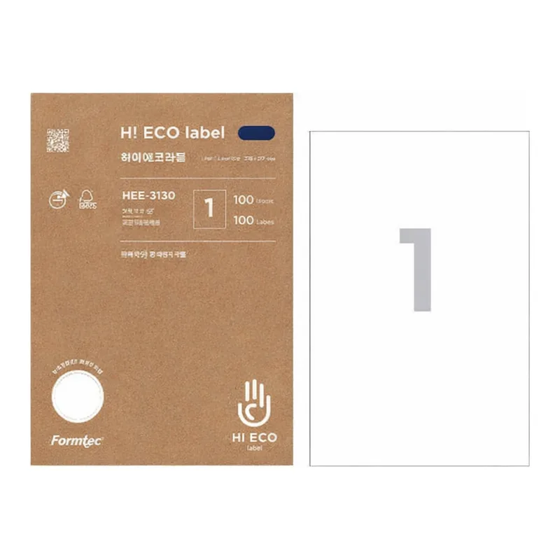 OFFICENEX 하이에코라벨(HES-3130/100매/1칸/폼텍)친환경 인증 상품