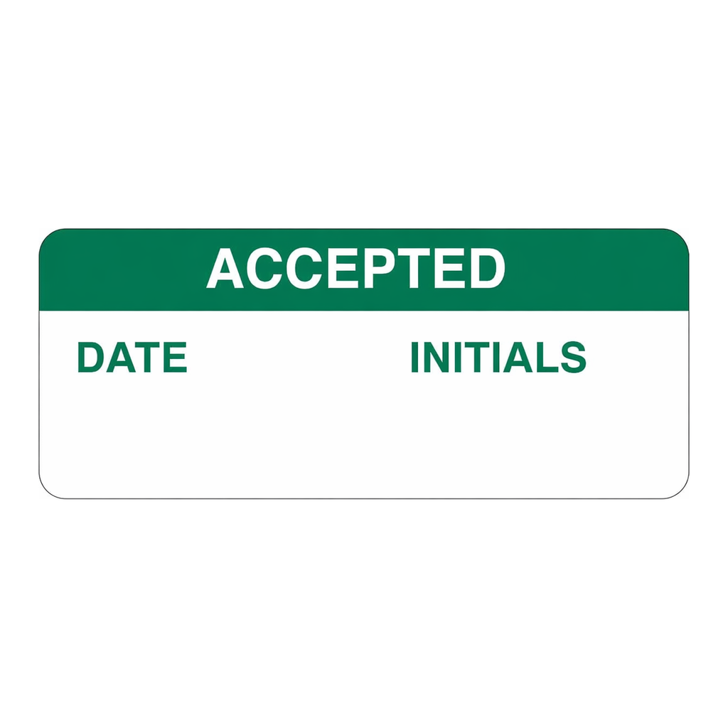 Brady ACCEPTED DATE: INITIALS: Write-on Inspection Labels