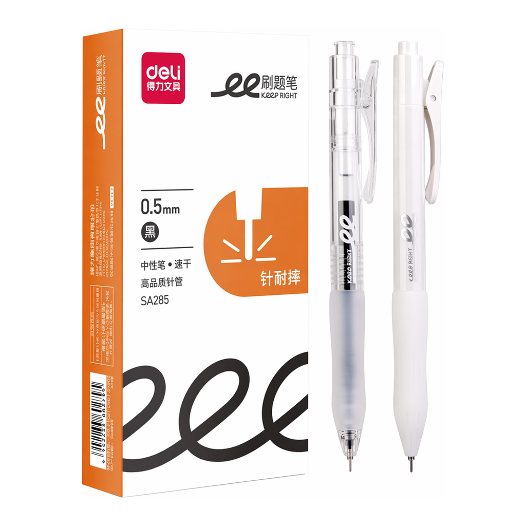 OFFICENEX 델리 SA285 노크식 퀵드라이 젤펜 0.5mm(잉크:흑색/바디색상랜덤)