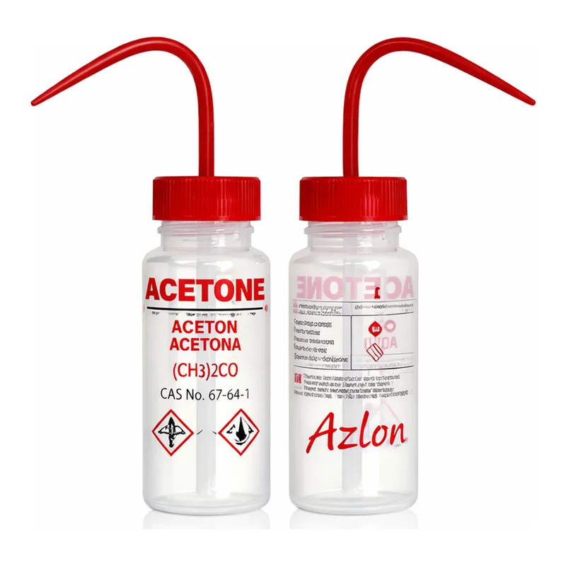 Merck Azlon Multi-Lingual Safety Wash Bottles With Driplok Vapor Venting