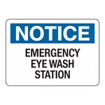 Brady NOTICE Emergency Eye Wash Station Sign