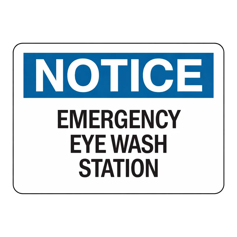 Brady NOTICE Emergency Eye Wash Station Sign