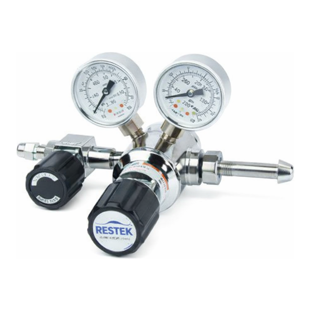Restek Regulator, Brass, Dual Stage, Ultra High Purity Air, CGA 590