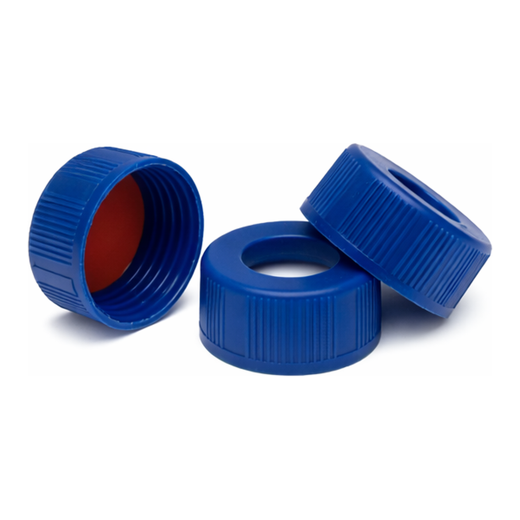 Agilent Blue screw cap,PTFE/sil septa,500pk