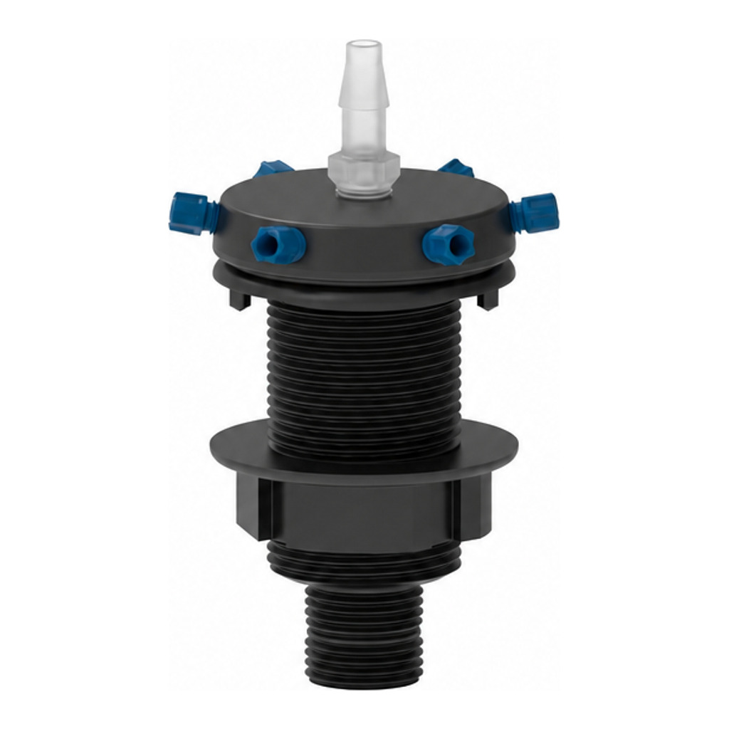 HPLC waste mount, G1/2"m, 6x fit. 1 tube