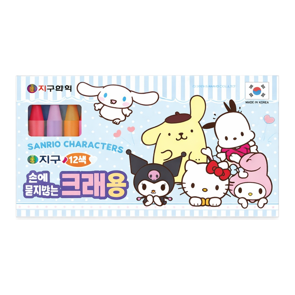 OFFICENEX 산리오캐릭터즈 손에묻지않는크레용 12색