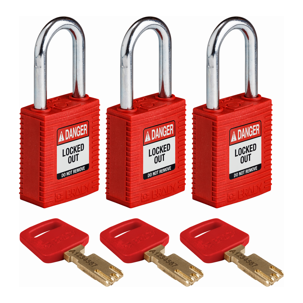 Brady SafeKey Nylon Lockout Padlocks