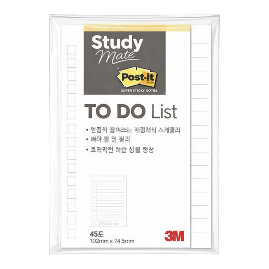 OFFICENEX 3M 포스트잇 스터디메이트 투두리스트 657(102x74.5mm, 45매)