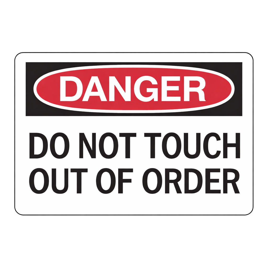 Brady DANGER Do Not Touch Out Of Order Sign