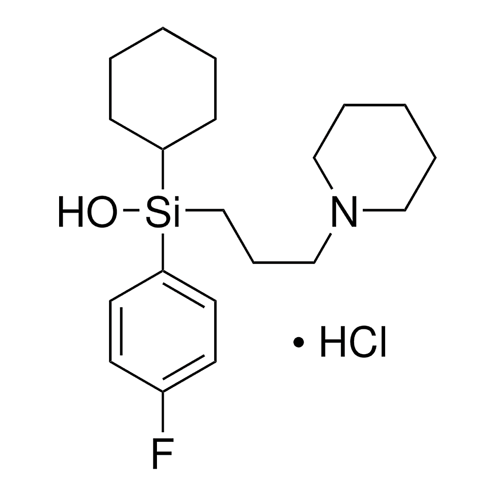Merck p-Fluorohexahydro-sila-difenidol hydrochloride