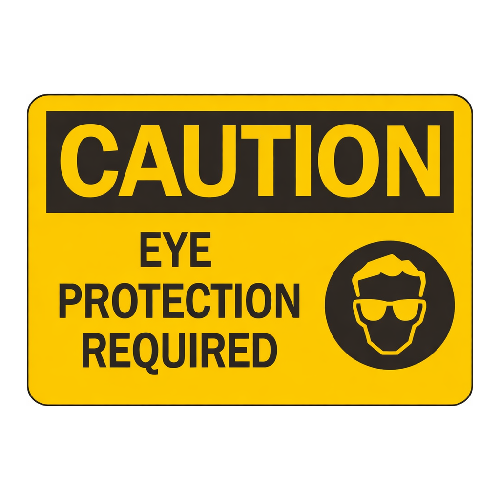 Brady CAUTION Eye Protection Required Sign