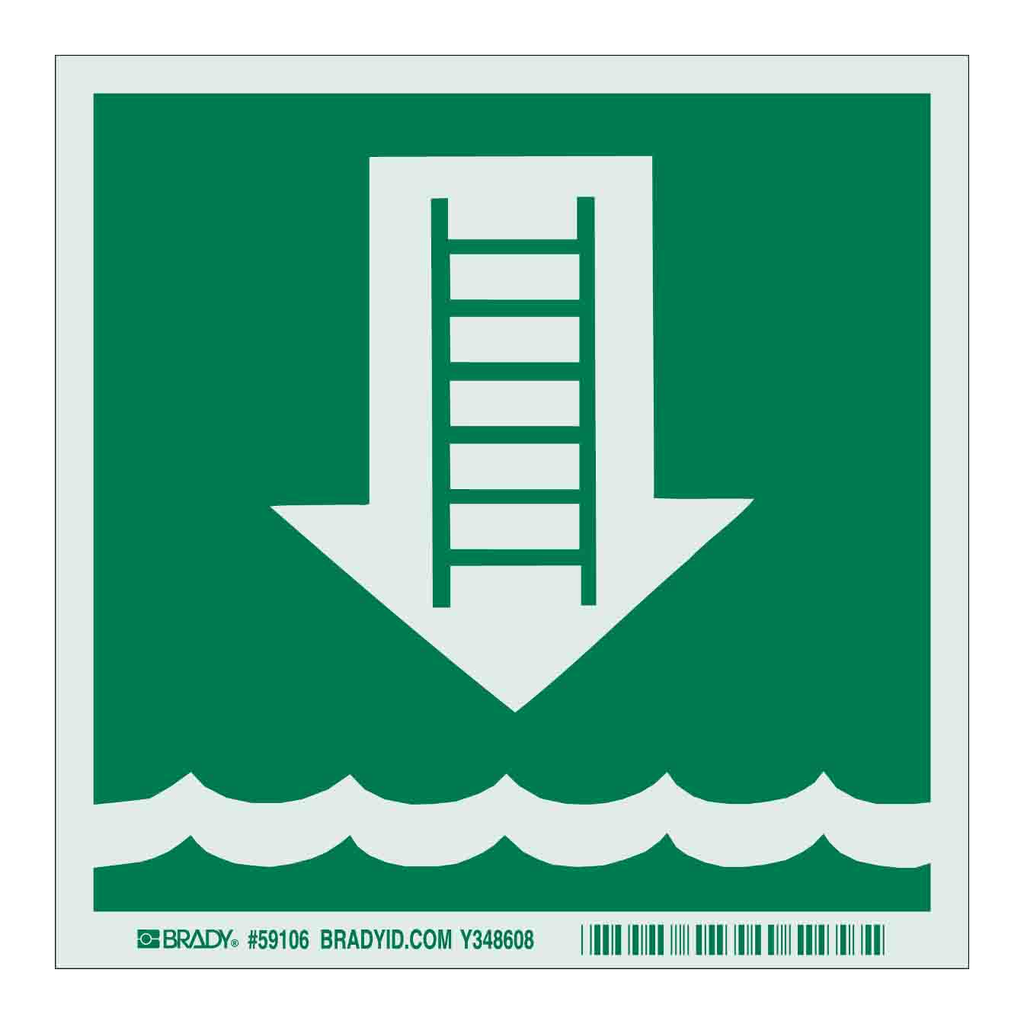 Brady BradyGlo Down Arrow And Ladder Over Water Sign