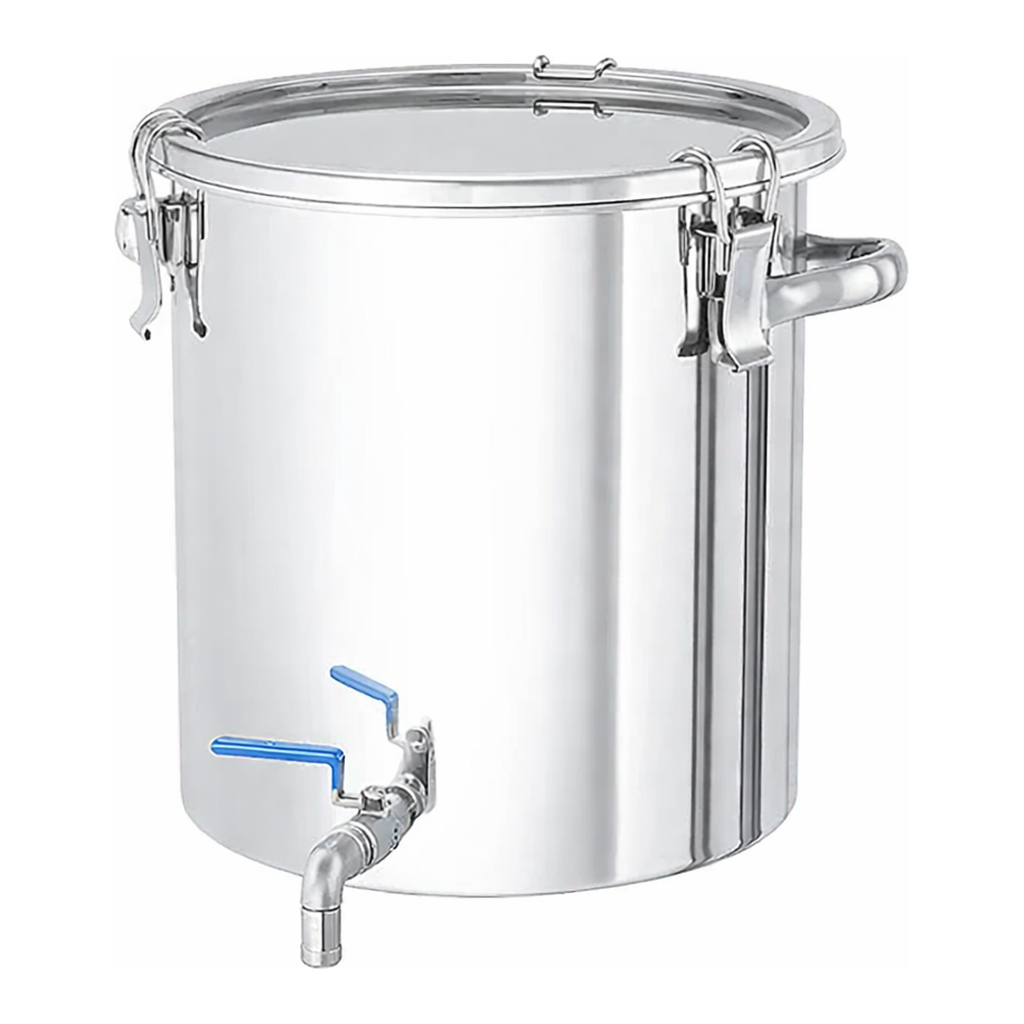 AS ONE Stainless Steel Sealed Tank with Valve, 스테인리스 밀폐탱크 (볼 밸브 부속)