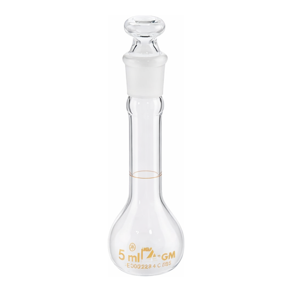 AS ONE Volumetric Flask White 5mL with Test Results Document