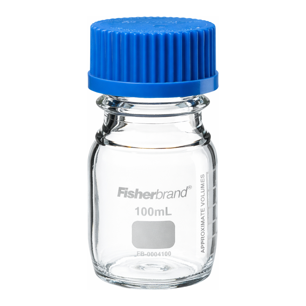 Thermo Fisher Scientific Reusable Glass Media Bottles with Cap, Capacity: 100mL