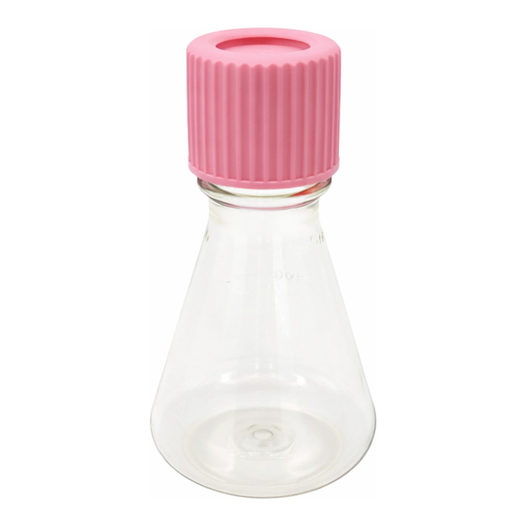 AS ONE Violamo Disposable Sterilized Erlenmeyer Flask 125 mL Normal Cap, 24 Pieces
