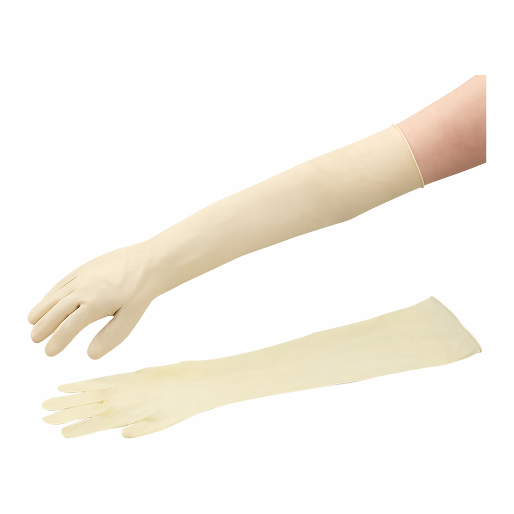AS ONE KUALATEC Super Long Glove (Powder Free)  500mm, 쿠알라텍 수퍼롱 라텍스장갑(파우더 프리)  500mm