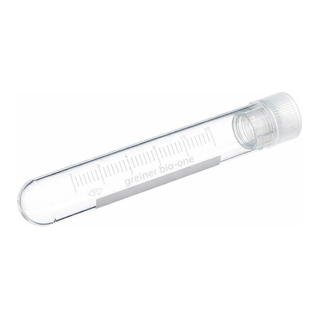 Greiner Bio One CRYO.S, 5 ML, PP, ROUND BOTTOM,INTERNAL THREAD, NATURAL SCREW CAP, WRITING AREA, NATURAL, STERILE, 50 PCS./BAG
