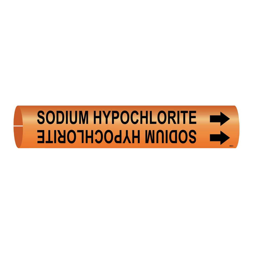 Brady SODIUM HYPOCHLORITE Snap-On Pipe Marker