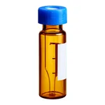Waters Deactivated Amber Glass 12 x 32 mm Screw Neck Vial, Qsert, with Cap and PTFE/Silicone Septum, 300 µL Volume, 100/pk