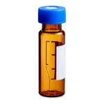 Waters Deactivated Amber Glass 12 x 32 mm Screw Neck Vial, Qsert, with Cap and Preslit PTFE/Silicone Septum, 300 µL Volume, 100/pk
