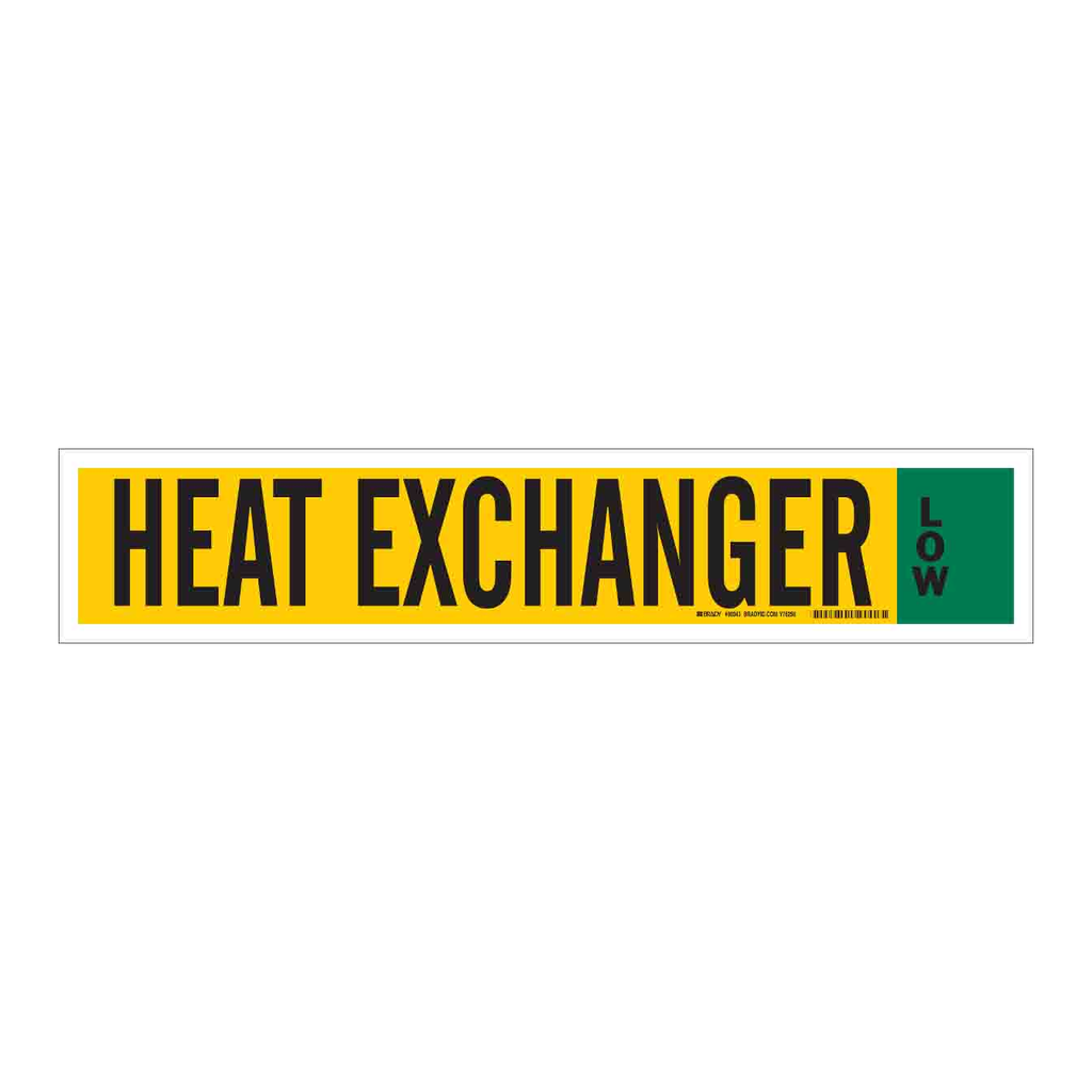 Brady Ammonia (IIAR) Pipe Marker: HEAT EXCHANGER