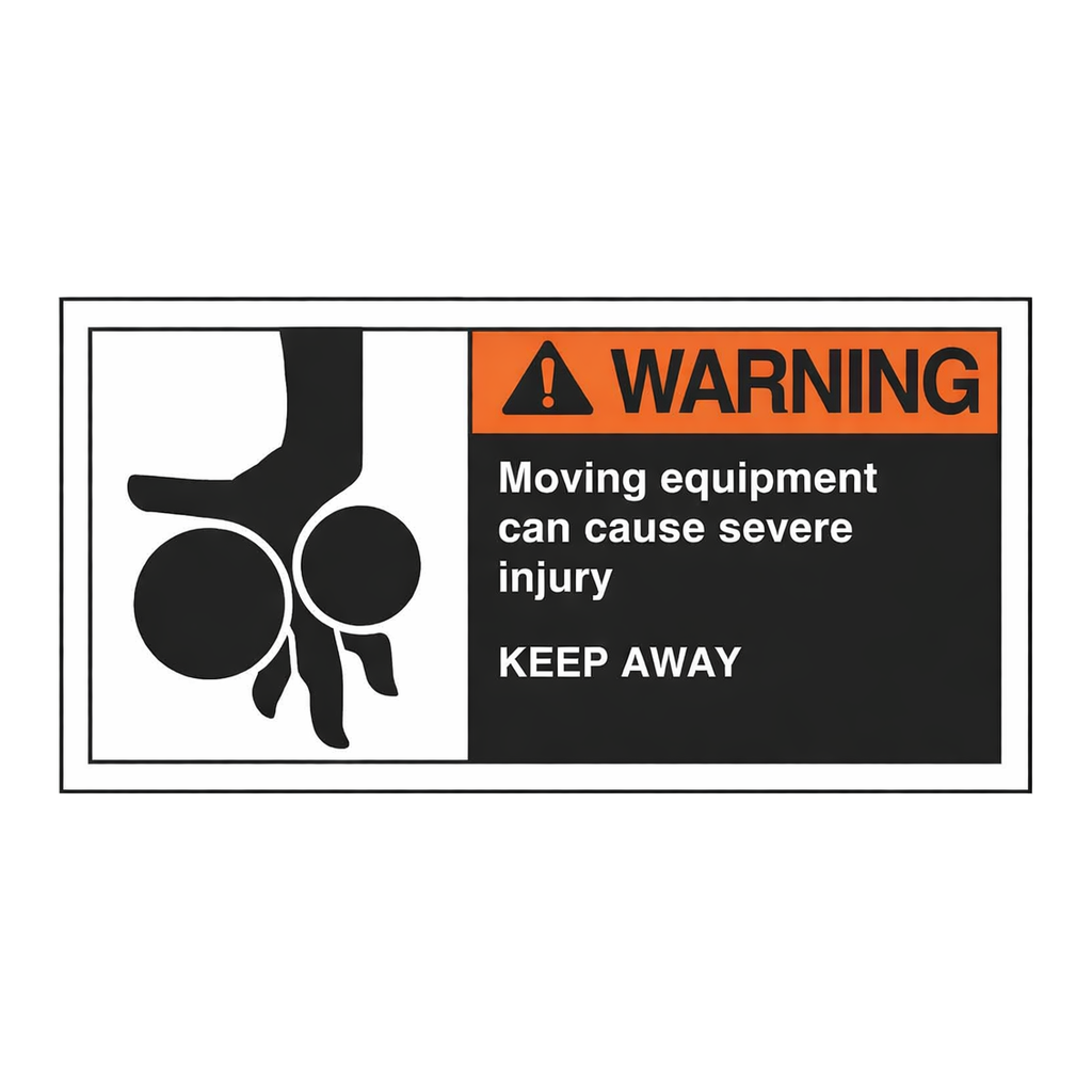 Brady MOVING EQUIPMENT CAN CAUSE SEVERE INJURY KEEP AWAY Labels