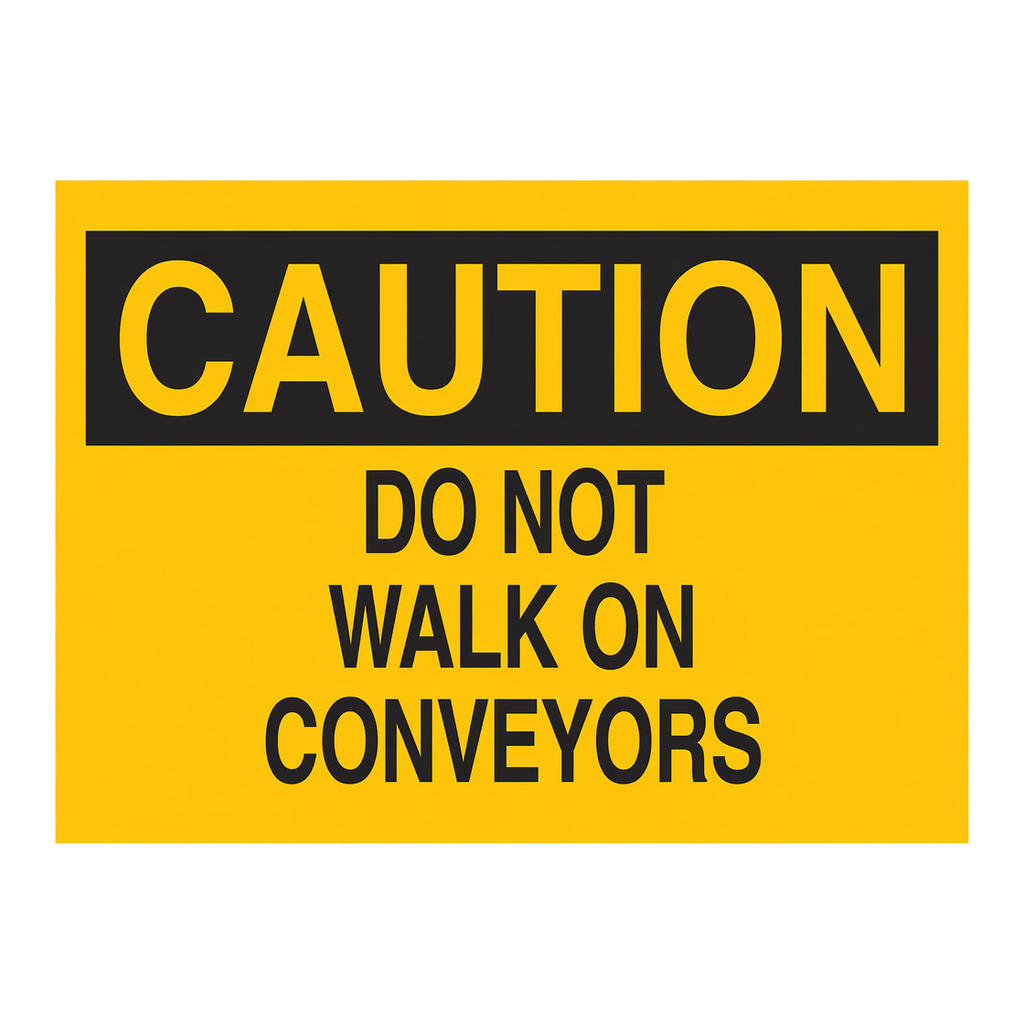 Brady CAUTION Do Not Walk On Conveyors Sign