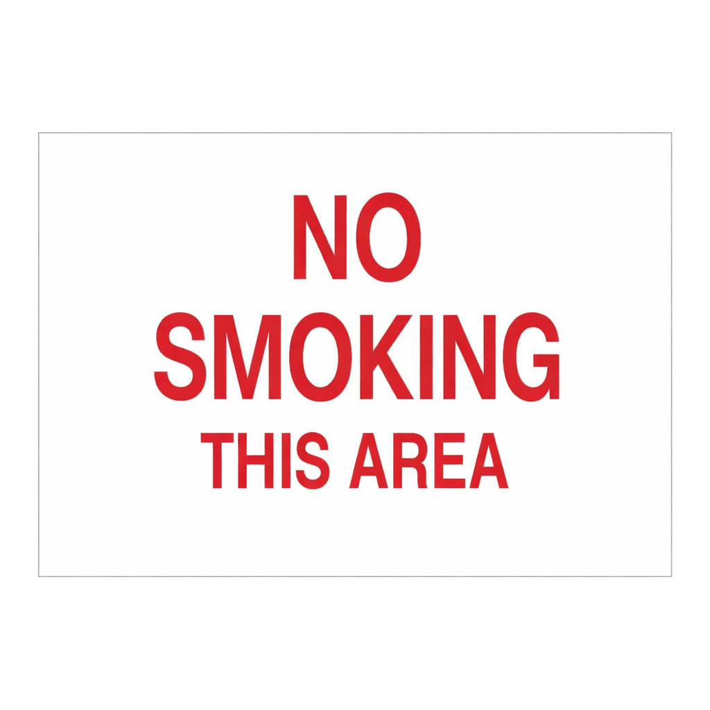 Brady No Smoking This Area Sign