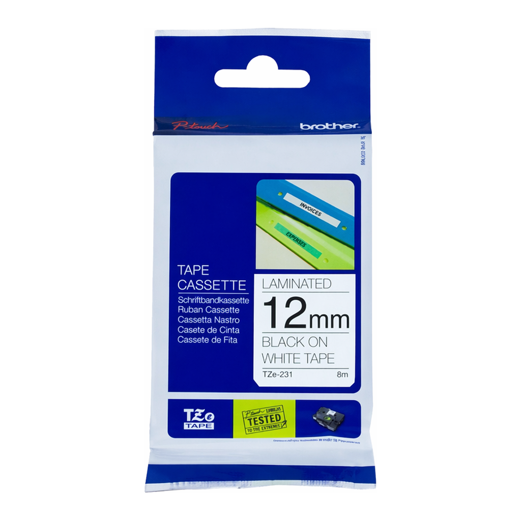 OFFICENEX 브라더 테이프카트리지(TZe-231/12mm/흰색/흑색문자)