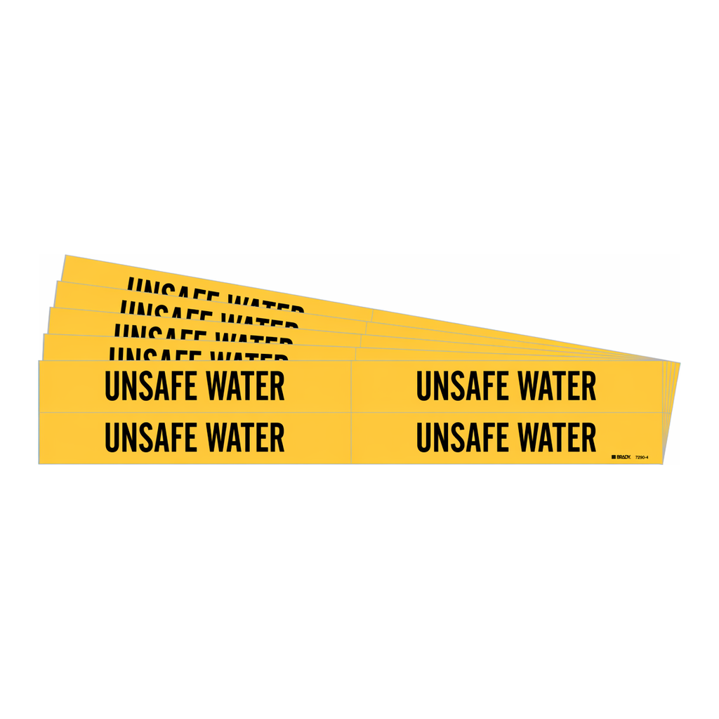 Brady UNSAFE WATER Pipe Marker