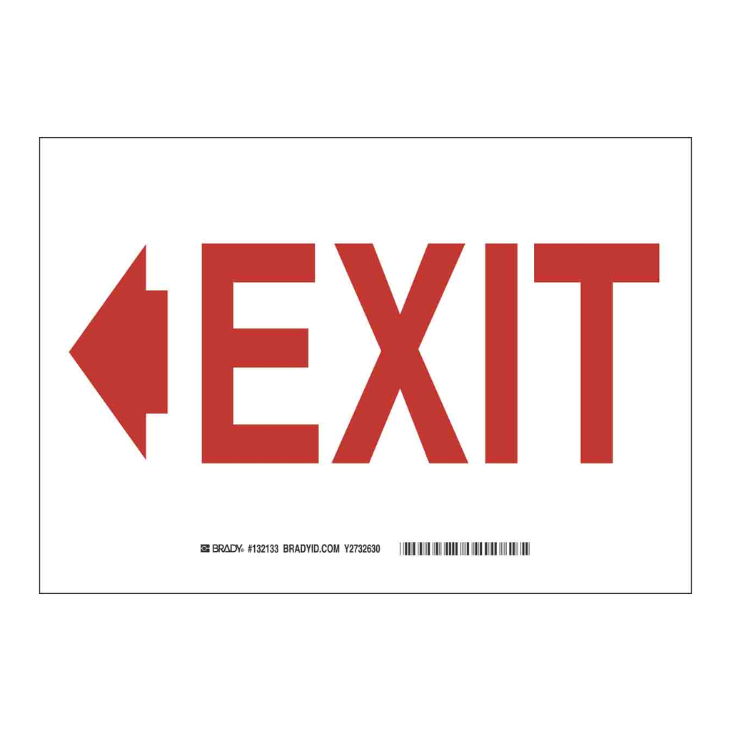 Brady Exit Left Arrow Sign