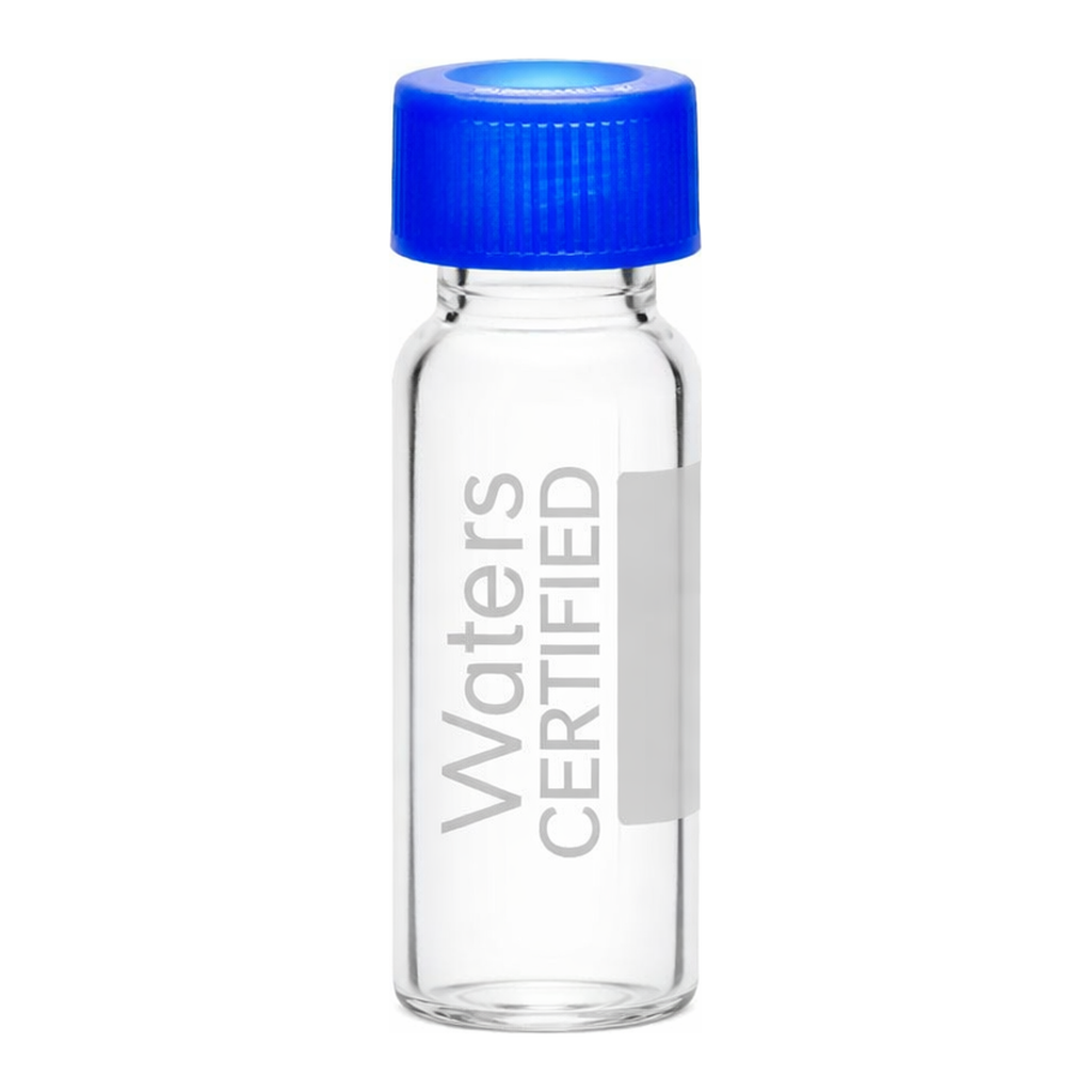 Waters LCGC Certified Clear Glass 12 x 32 mm Screw Neck Vial, with Cap and PTFE/Silicone Septum, 2 mL Volume, 100/pk