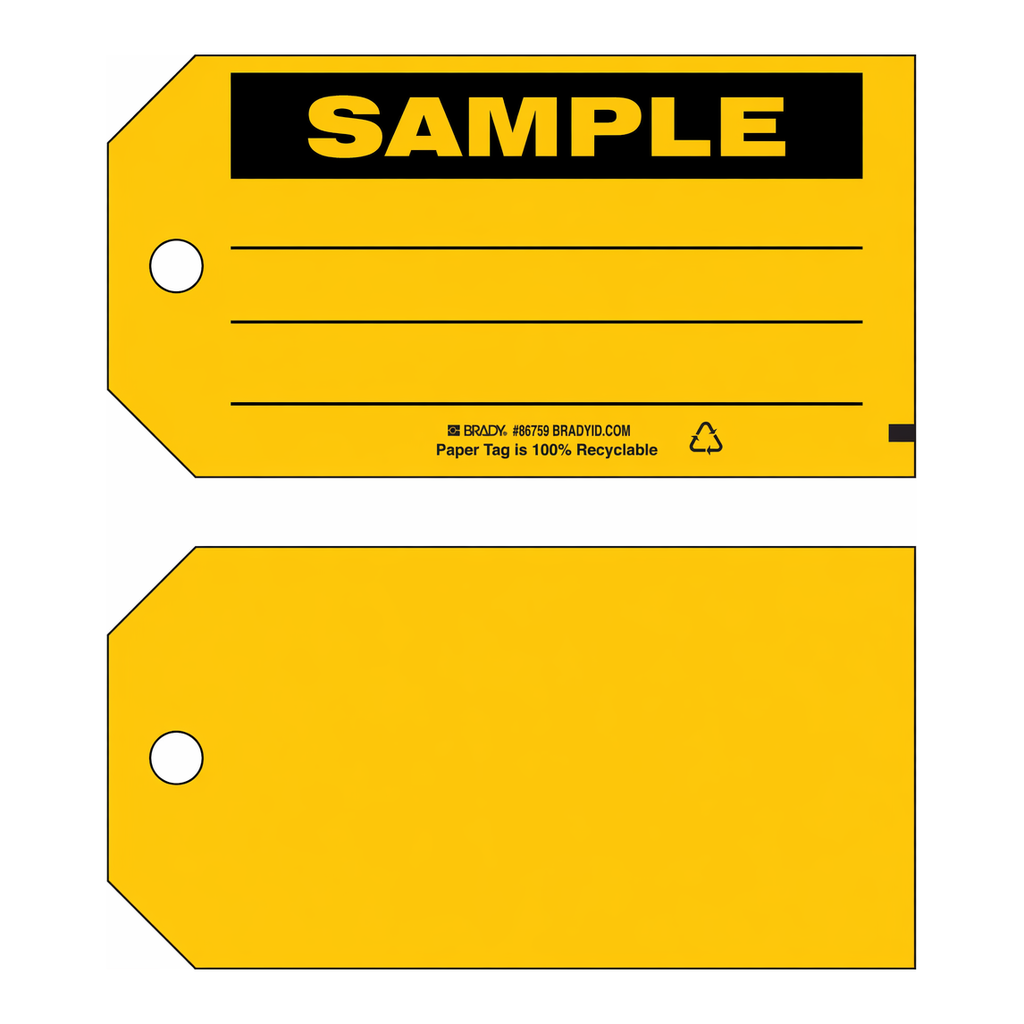 Brady SAMPLE Production Tag