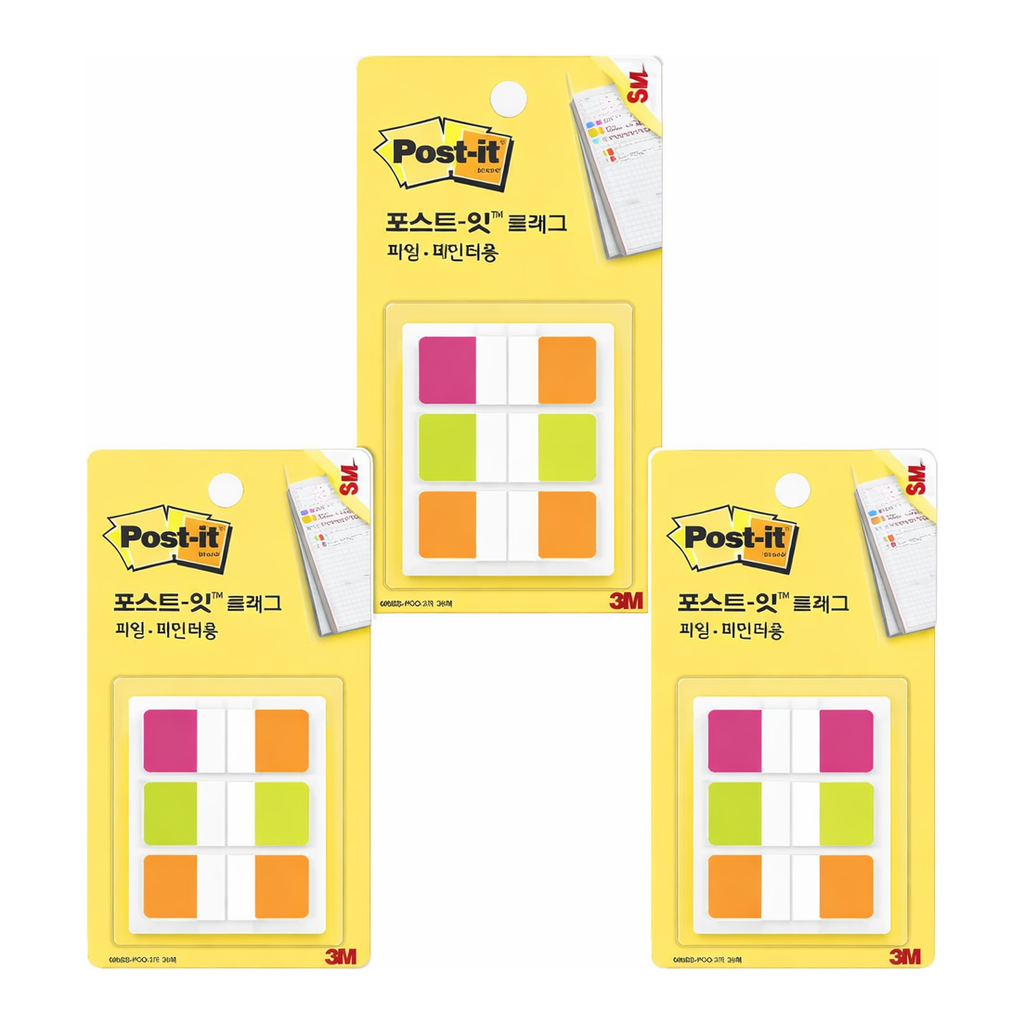 OFFICENEX [묶음]3M 포스트잇 플래그 파일·바인더용 686SS-PGO(38x18mm)*4개
