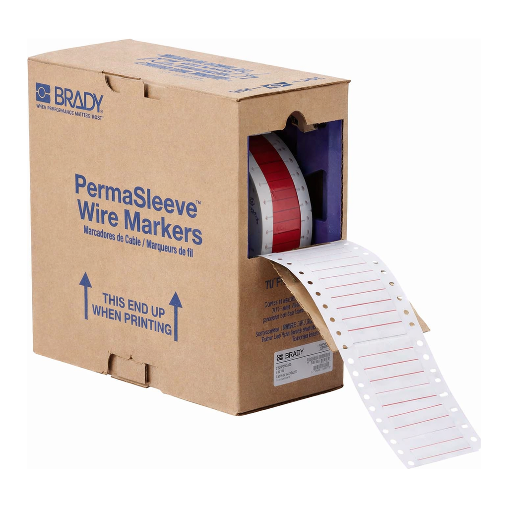 Brady 3" Core PermaSleeve Heatex Polyolefin 16 to 10 Gauge Wire Marking Sleeves