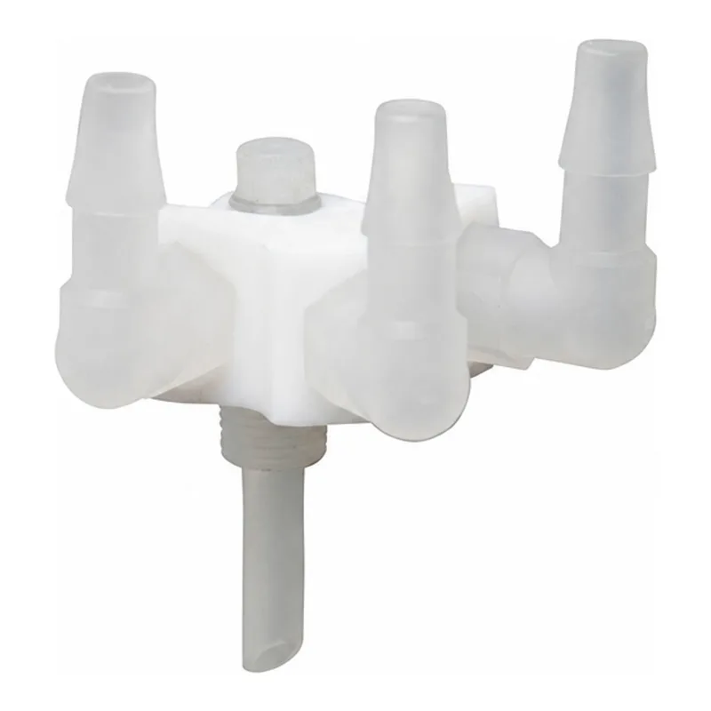3-in-1 collector, 3x 6.4 mm ID, sidewise